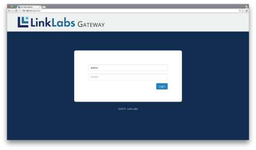 Link Labs local webpage